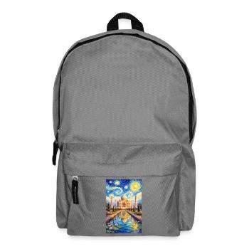 Taj Mahal Starry Night Impression - Backpack - elephant grey - Front