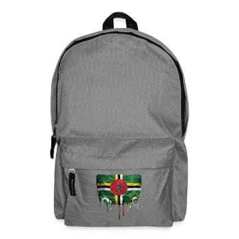 Dominica Flag Tropfenkunst - Rucksack - Mittelgrau - Vorne
