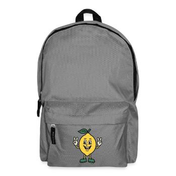 Zitronen-Maskottchen-Friedenszeichen - Rucksack - Mittelgrau - Vorne