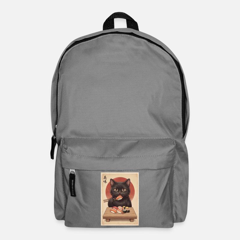 Katze sushi Retro - Rucksack - Mittelgrau