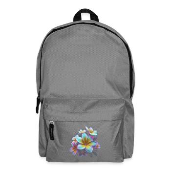 Rainbow Plumeria Color Explosion - Backpack - elephant grey - Front
