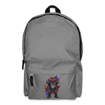 Heavy Metal Rocker Brown Bear Guitar Rock Music - Backpack - elephant grey - Front