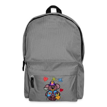 Teddy Bear Blossoms Garden Bear Birds - Backpack - elephant grey - Front