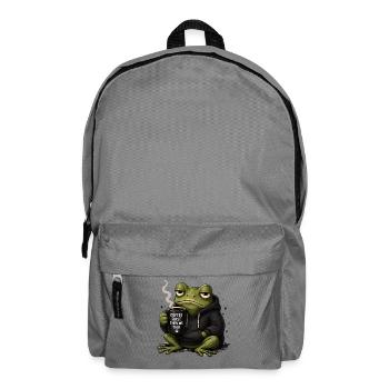 Coffee frog in hoodie - Backpack - elephant grey - Front