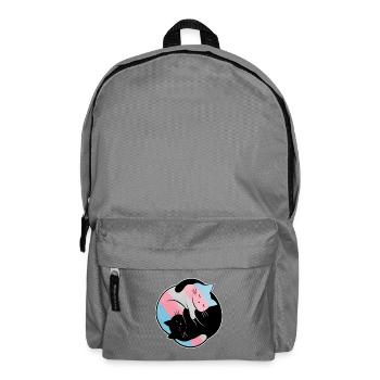 Transgender Yin Yang Cat LGBT Pride Flag - Backpack - elephant grey - Front