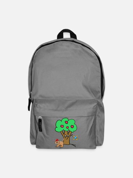 Apple Tree Cat Bird Kids Garden Nature - Backpack - elephant grey