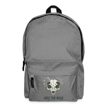 Wilderness T-Shirt with Floral Skull - Backpack - elephant grey - Front