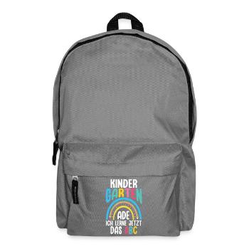 Kindergarten Ade Ich Lerne Jetzt Das ABC - Rucksack - Mittelgrau - Vorne