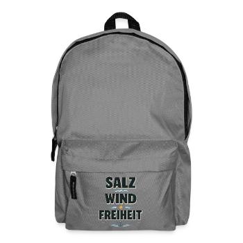 Salz Wind Freiheit maritimer Küsten Spruch - Rucksack - Mittelgrau - Vorne