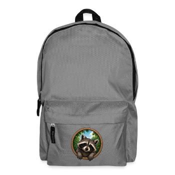Raccoon in the Holerring - Backpack - elephant grey - Front