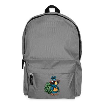 Pfau Vogel Comic Urlaub - Rucksack - Mittelgrau - Vorne