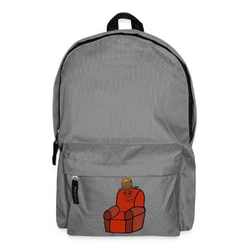 Lustig Witzig spaßiger Sessel freundlich  - Rucksack - Mittelgrau - Vorne