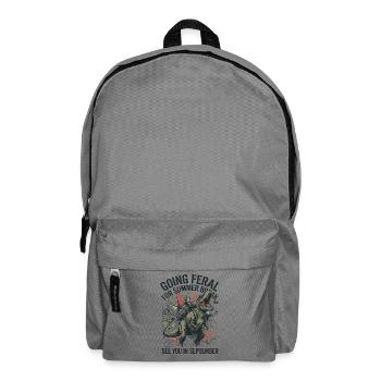 Funny Cat Summer Break Going Feral Teacher - Backpack - elephant grey - Front