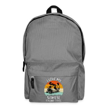 Funny Siamese Cat - Backpack - elephant grey - Front