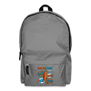 Komm her Fischi Lustiges Wels Angeln Comic - Rucksack - Mittelgrau - Vorne