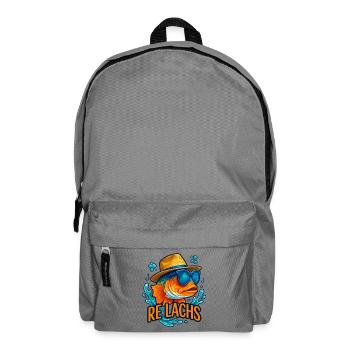 Relachs Lustiger Lachs Fisch Angler Relaxen - Rucksack - Mittelgrau - Vorne