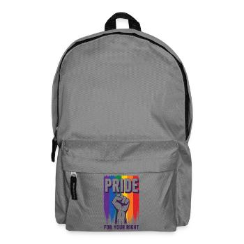Pride Rainbow Right Statement Shirt - Backpack - elephant grey - Front