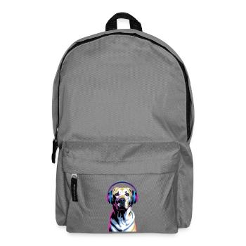 Labrador avec casque - Sac à dos - gris éléphant - Devant