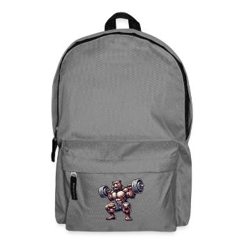 Bear with dumbbell fitness training muscle building - Backpack - elephant grey - Front
