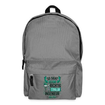 Cooler Ingenieur Spruch Strichmännchen - Rucksack - Mittelgrau - Vorne