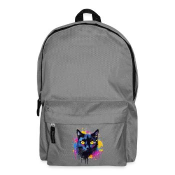 Bunte Bombay-Katzengesicht-Splash-Kunst - Rucksack - Mittelgrau - Vorne