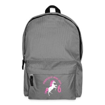 6 Years Old Horse Finally I'm 6 Girls 6. - Backpack - elephant grey - Front