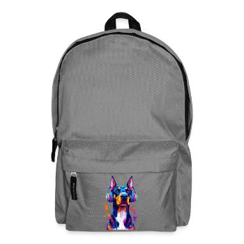 Doberman avec casque - Sac à dos - gris éléphant - Devant