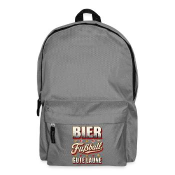 Bier Fußball Gute Laune - Rucksack - Mittelgrau - Vorne