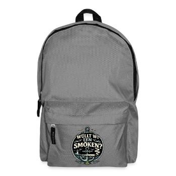 Plattdeutsch Kiffer Humor Nordsee Moin Spruch - Rucksack - Mittelgrau - Vorne