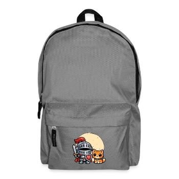 Cute Cat And Knight Ren Faire Medieval - Backpack - elephant grey - Front