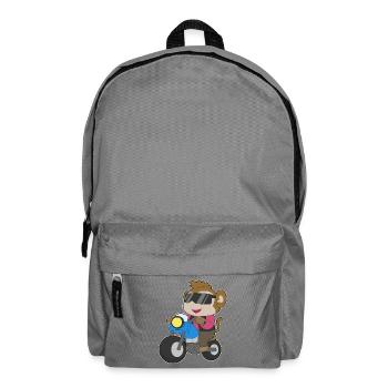 Affe Motorrad - Rucksack - Mittelgrau - Vorne