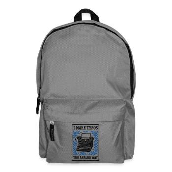 Analog typos | Typewriter Humor - Backpack - elephant grey - Front