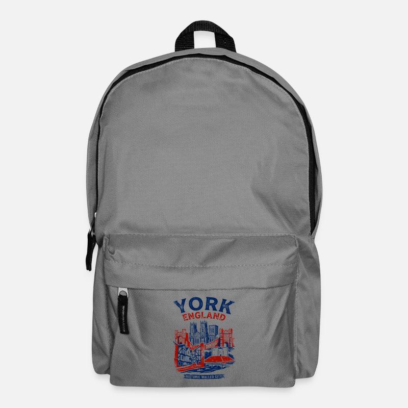 York England Walled City Landscape Skyline - Rucksack - Mittelgrau