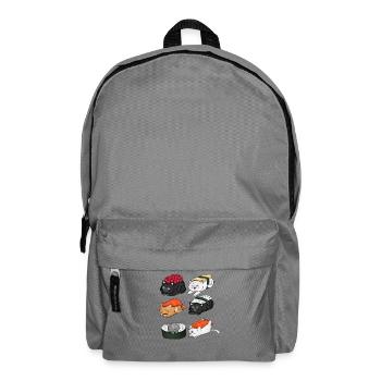 Sushi Cats Cute Kawaii Japanese Foodie Gift - Backpack - elephant grey - Front