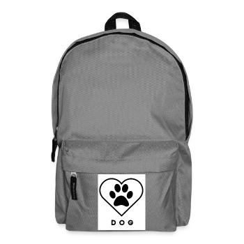Hundeliebe Pfoten-Herz gross  - Rucksack - Mittelgrau - Vorne