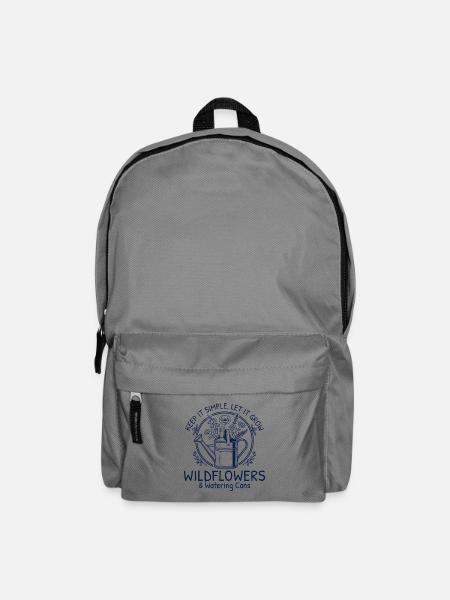 Hobbygärtnerin – Gießkanne mit Wildblumen Retro - Rucksack - Mittelgrau