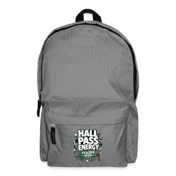 Funny Gift Shirts, Hall Pass Energy Teacher Mode - Rucksack - Mittelgrau - Vorne