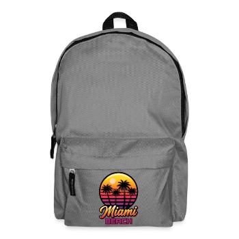 Miami Strand Sonnenuntergang mit Palmen - Rucksack - Mittelgrau - Vorne