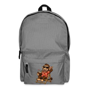 Monkey on the beach in Hawaiian look - Backpack - elephant grey - Front
