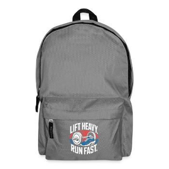 Lift Heavy Run Fast Gym Kraftsport Workout Fitness - Rucksack - Mittelgrau - Vorne