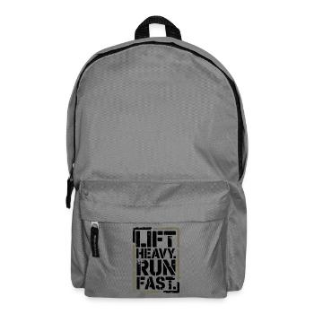 Lift Heavy Run Fast Gym Kraftsport Workout Fitness - Rucksack - Mittelgrau - Vorne