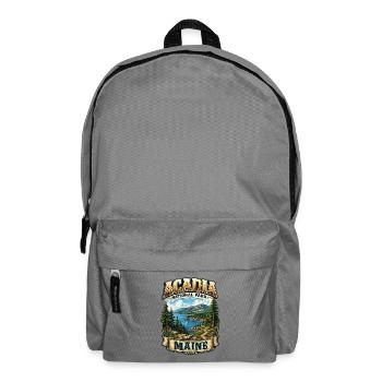 Acadia Maine Nationalpark Vintageabzeichen - Rucksack - Mittelgrau - Vorne