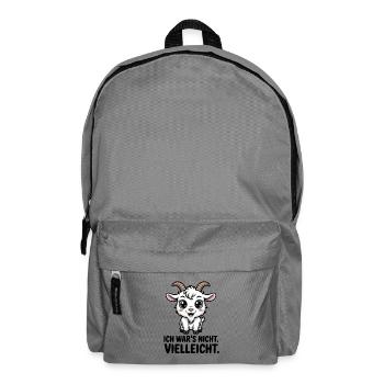  Ich War's Nicht Vielleicht Lustige Ziege Spruch - Rucksack - Mittelgrau - Vorne