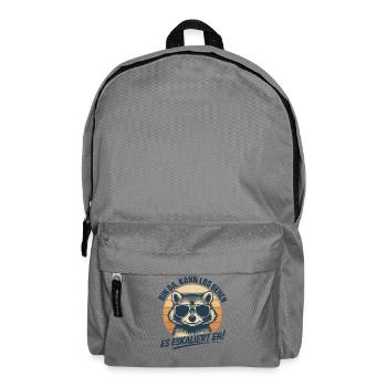 Es Eskaliert Eh Waschbär Party Spruch Humor - Rucksack - Mittelgrau - Vorne
