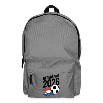 Nederland 2026 Fußball Flamme mit Flagge - Rucksack - Mittelgrau - Vorne