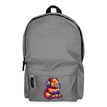Gamer Hamster in Neon Colors Guinea Pig - Backpack - elephant grey - Front