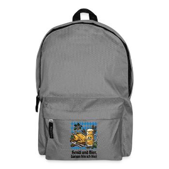 Bayern Bierzelt | Hendl & Bier darum bin ich hier - Rucksack - Mittelgrau - Vorne