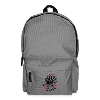 Rennrad Totenkopf Rosen Geschenkidee für Rennrad - Rucksack - Mittelgrau - Vorne