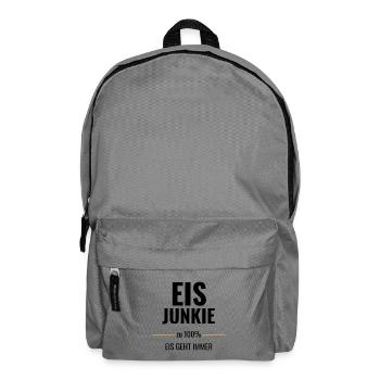 Eis Junkie zu 100% Eis geht immer - Rucksack - Mittelgrau - Vorne