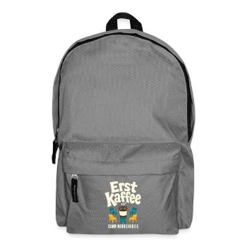 Erst Kaffee Dann Morgenkreis, Kita Erzieher Humor - Backpack - elephant grey - Front